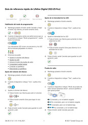 Tunstall Lifeline Digital 022-25-9 Serie Guía De Referencia Rápida