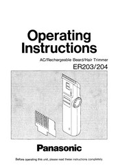 Panasonic ER204 Instrucciones De Funcionamiento