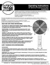 Maxx air BF60BDBLKP4 Instrucciones De Funcionamiento