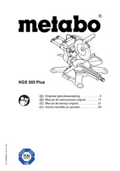 Metabo KGS 303 Plus Manual De Instrucciones Original
