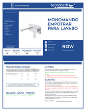 tecnobath ROW TB40.021 Instrucciones