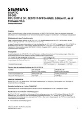 Siemens CPU 317-2 DP Información Del Producto