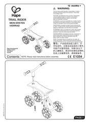 Hape TRAIL RIDER E1054 Guia De Inicio Rapido