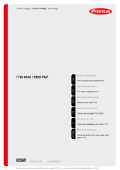 Fronius TTW 4500 PAP Manual De Instrucciones