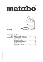 Metabo TP 5400 Manual De Uso