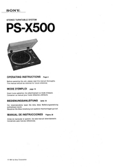 Sony PS-X500 Manual De Instrucciones