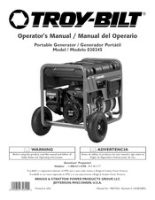 Troy-Bilt 030245 Manual Del Operario