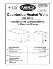 Hatco HW Serie Manual De Instalación Y Operación