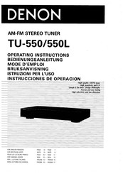 Denon TU-550 Instrucciones De Operación