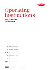 Fronius RC Pedal TIG /TMC Manual De Instrucciones