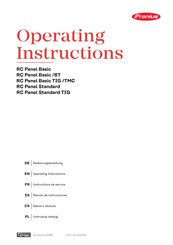 Fronius RC Panel Standard TIG Manual De Instrucciones