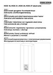 Stiebel Eltron HDE 18 Instrucciones De Uso Y Montaje