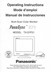 Panasonic PanaSync E70 Manual De Instrucciones