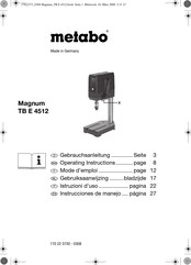 Metabo Magnum TB E 4512 Instrucciones De Manejo