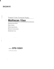 Sony Multiscan 15sx Manual De Instrucciones