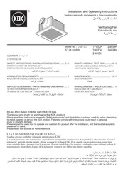 KDK 24CDH Instrucciones De Instalación Y Funcionamiento