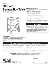 Whittier Wood Furniture Seneca 900Wc Instrucciones De Ensamble