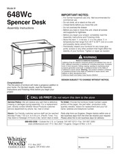 Whittier Wood Furniture Spencer 648Wc Instrucciones De Ensamble