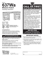 Whittier Wood Furniture Mission 637Wa Instrucciones Para Armar