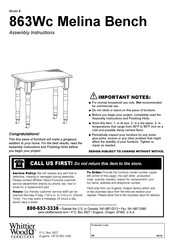 Whittier Wood Furniture Melina 863Wc Instrucciones De Ensamblaje