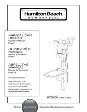 Hamilton Beach Commercial GY01 Manual De Operación