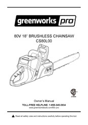 GreenWorks Pro CS80L00 Manual Del Propietário