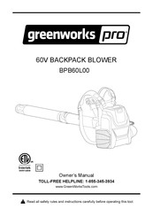 GreenWorks Pro BPB60L00 Manual Del Propietário