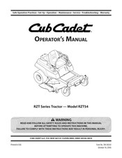 Cub Cadet RZT 54 Manual Del Operador