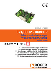 Roger Technology BI/BCHP Instrucciones Y Advertencias Para El Instalador