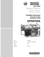 Wacker Neuson GPS9700A Manual Del Operador