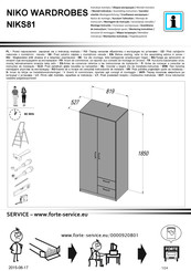 Forte NIKO WARDROBES NIKS81 Instrucción De Montaje