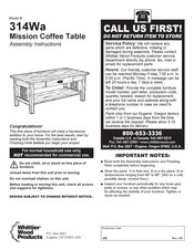 Whittier Wood Products Mission 314Wa Instrucciones Para Armar