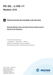 Becker E16 Instrucciones De Montaje Y De Servicio