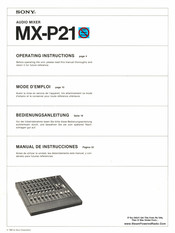 Sony MX-P21 Manual De Instrucciones