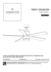 Fanimation TORCH SHOWROOM FP8458 Serie Manual Del Usuario