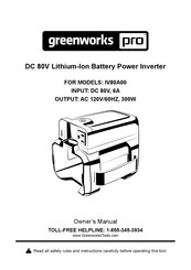 GreenWorks Pro IV80A00 Manual Del Propietário