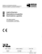 Riello 3470110 Instrucciones De Instalación, Funcionamiento Y Mantenimiento