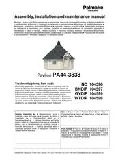 Lemeks Palmako PA44-3838 Instrucciones De Montaje, Instalación Y Mantenimiento