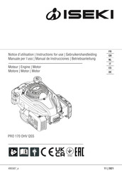 Iseki PRO 170 OHV QSS Manual De Instrucciones