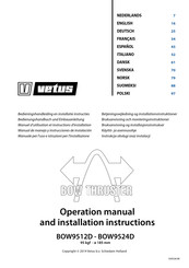 Vetus BOW THRUSTER BOW9512D Manual De Manejo Y Instrucciones De Instalación