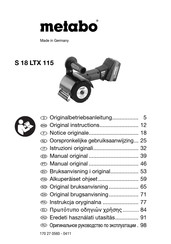 Metabo W 18 LTX 115 Manual Original