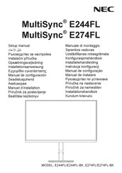 NEC MultiSync E244FL Manual De Configuración