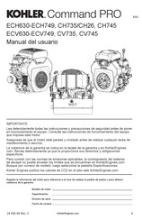 Kohler Command PRO CH26 Manual Del Usuario