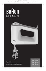 Braun MultiMix 3 HM3135WH Manual