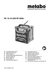 Metabo RC 12-18 32W BT DAB+ Manual Original