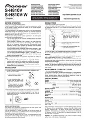 Pioneer S-H810V Guía De Operación