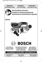 Bosch BSH180 Instrucciones De Funcionamiento Y Seguridad