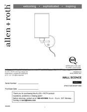 Allen + Roth WS64-1BRZ Instrucciones