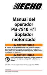 Echo PB-7910 T Manual Del Operador