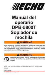 Echo DPB-5800T Manual Del Operador